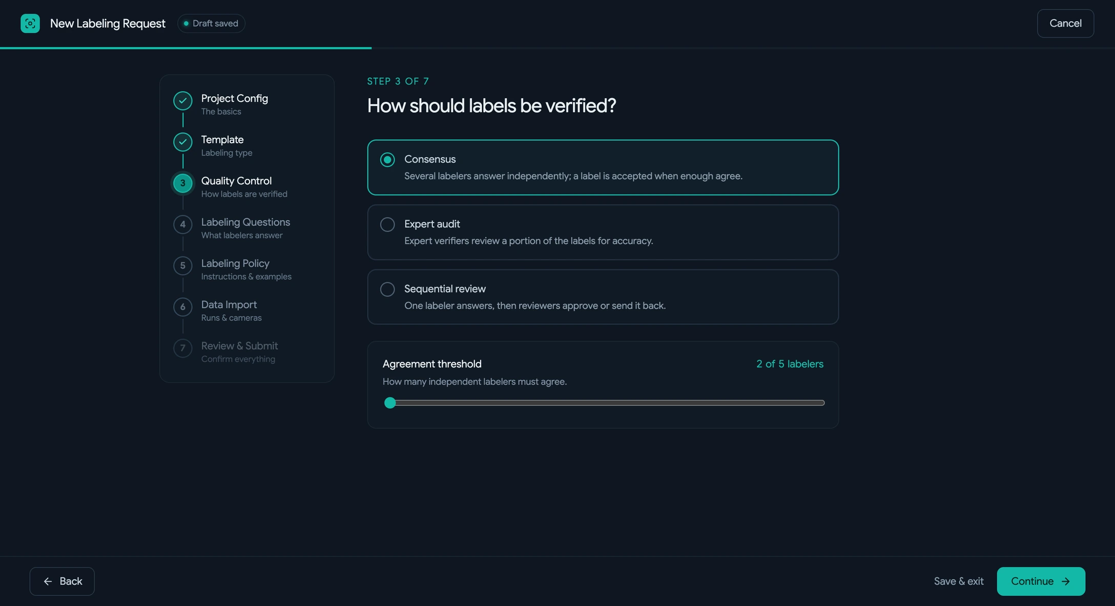 The redesigned quality-control step