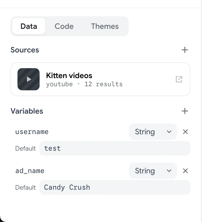 The redesigned data sidebar